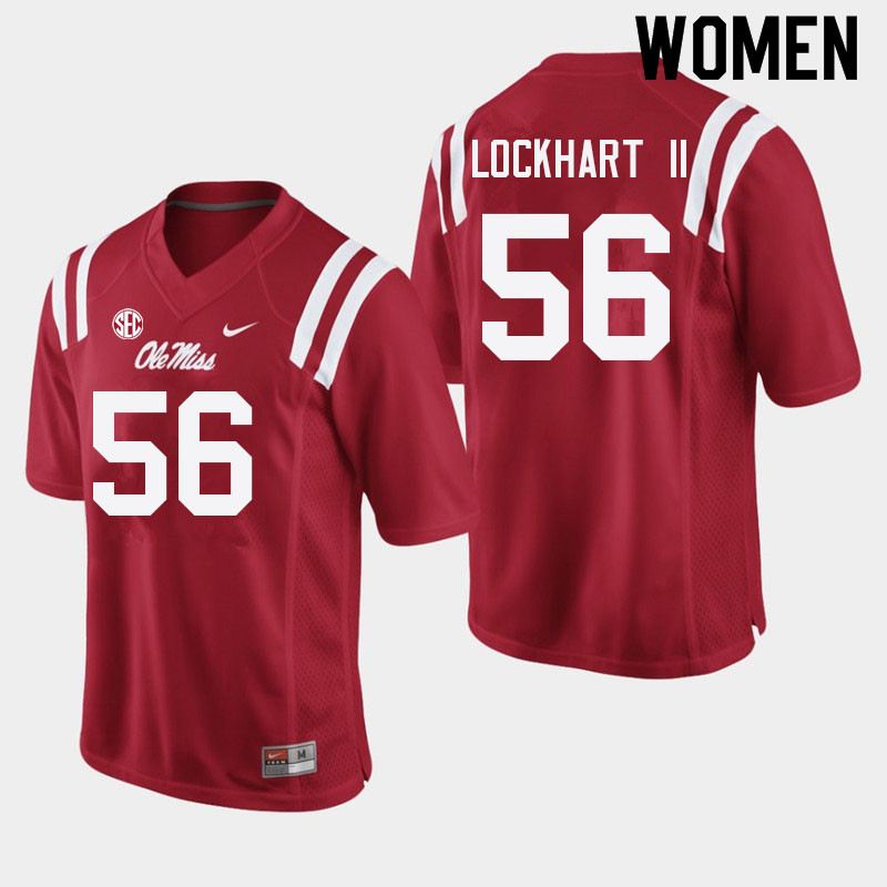Danny Lockhart II Ole Miss Rebels NCAA Women's Red #56 Stitched Limited College Football Jersey WES6858TO